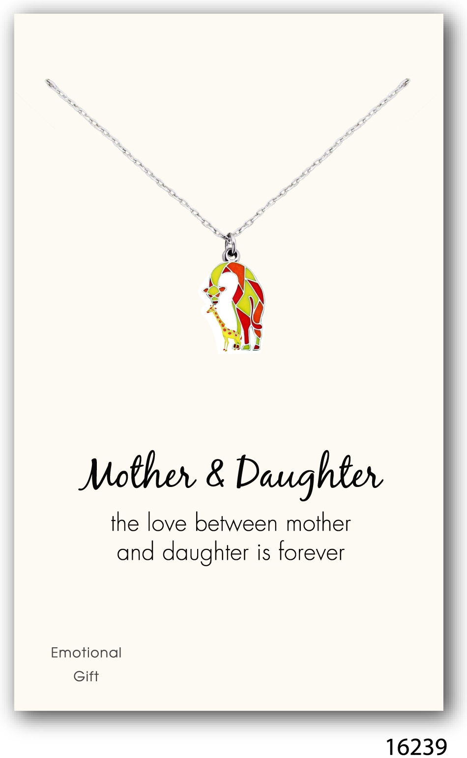 The mother daughter coloured giraffe silver pendant